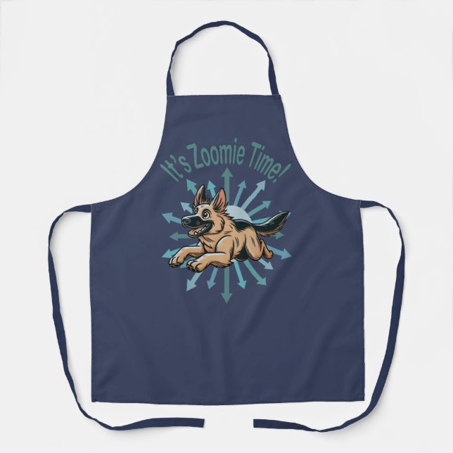 It’s Zoomie Time German Shepherd Apron (Front)