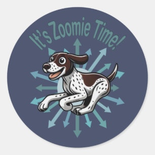 It’s Zoomie Time German Shorthaired Pointer Classic Round Sticker