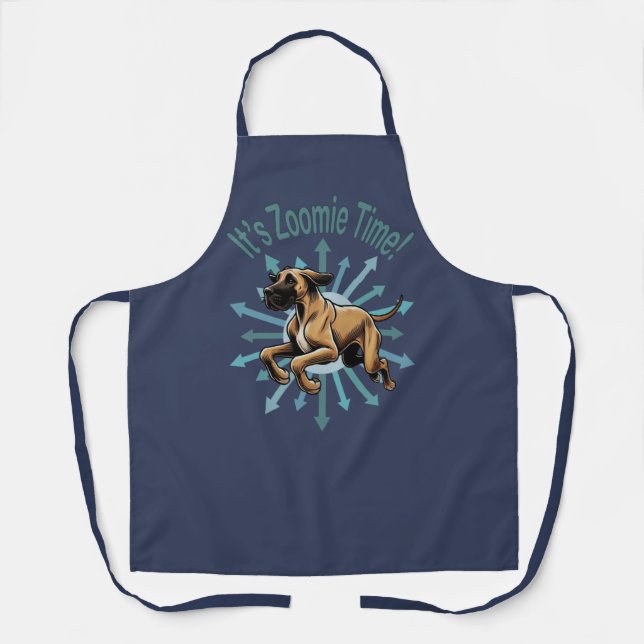It’s Zoomie Time Great Dane Apron (Front)