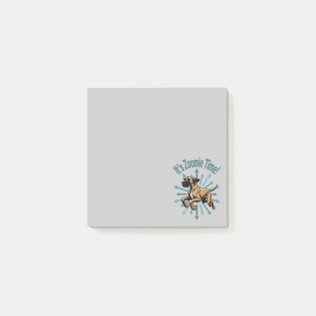 It’s Zoomie Time Great Dane Post-it Notes (Front)