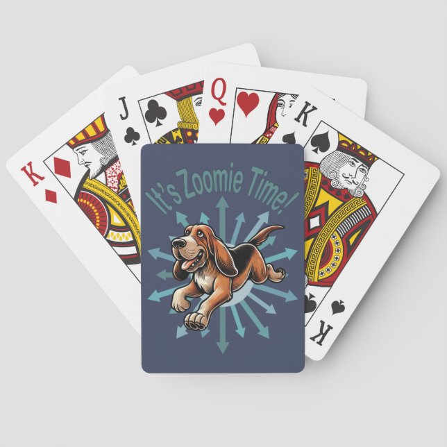 It’s Zoomie Time Hound Dog Playing Cards (Back)