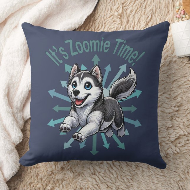 It’s Zoomie Time Husky Cushion (Blanket)