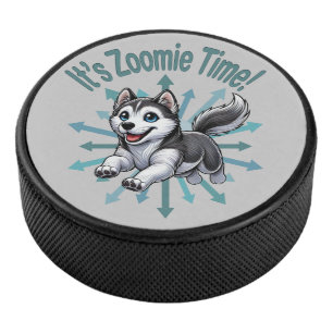 It’s Zoomie Time Husky Hockey Puck