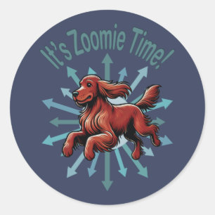 It’s Zoomie Time Irish Setter Classic Round Sticker