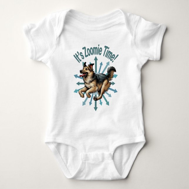 It’s Zoomie Time Large Mutt Baby Bodysuit (Front)