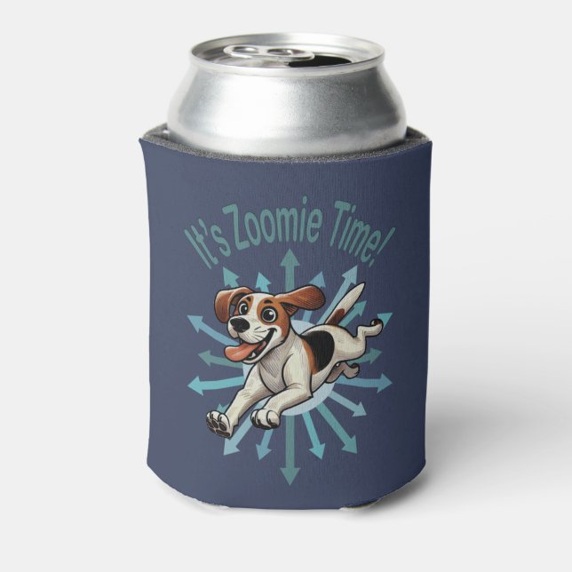 It’s Zoomie Time Medium Beagle Mutt Can Cooler (Can Back)