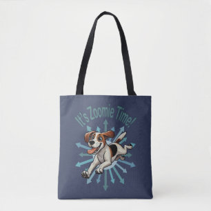 It’s Zoomie Time Medium Beagle Mutt Tote Bag