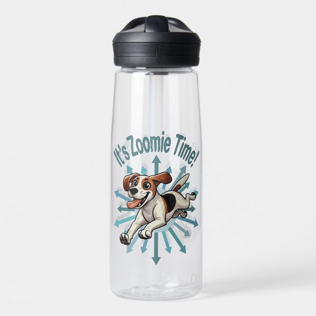 It’s Zoomie Time Medium Beagle Mutt Water Bottle (Front)