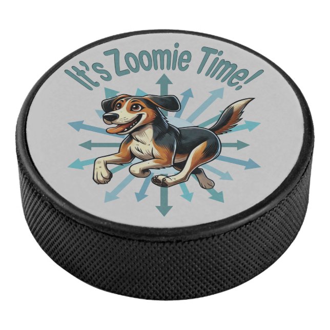 It’s Zoomie Time Medium Mutt Hockey Puck (3/4)