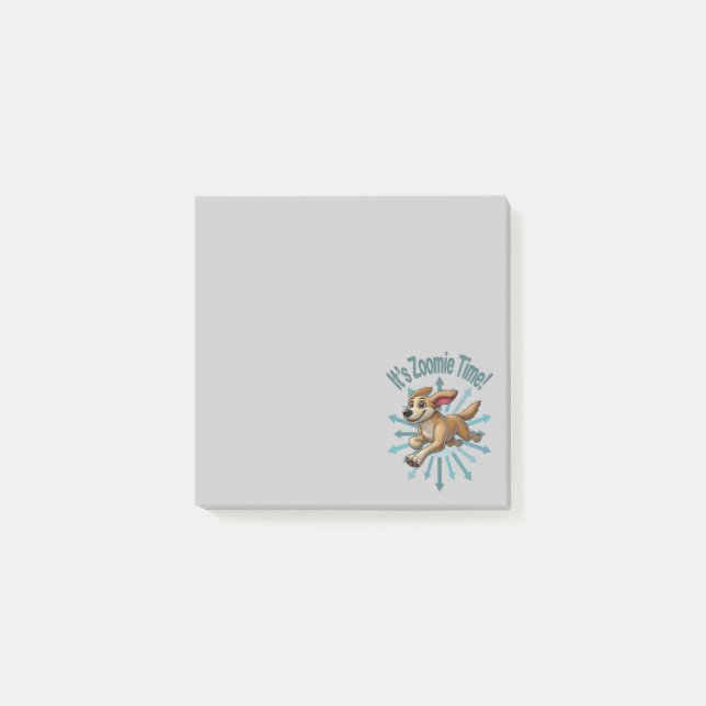 It’s Zoomie Time Medium Tan Mutt Post-it Notes (Front)