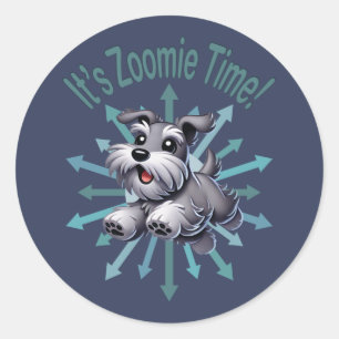 It’s Zoomie Time Miniature Schnauzer Classic Round Sticker