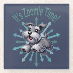 It’s Zoomie Time Miniature Schnauzer Glass Coaster