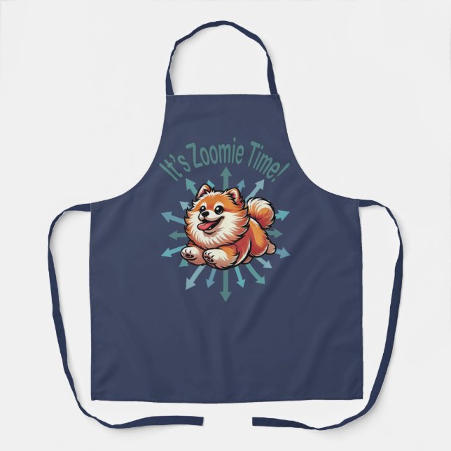 It’s Zoomie Time Pomeranian Apron (Front)