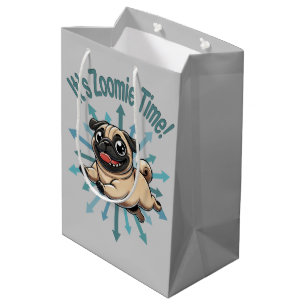 It’s Zoomie Time Pug Medium Gift Bag