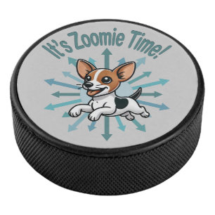 It’s Zoomie Time Rat Terrier Hockey Puck