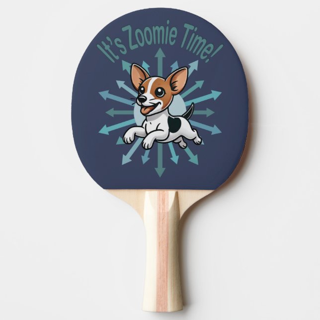 It’s Zoomie Time Rat Terrier Ping Pong Paddle (Front)