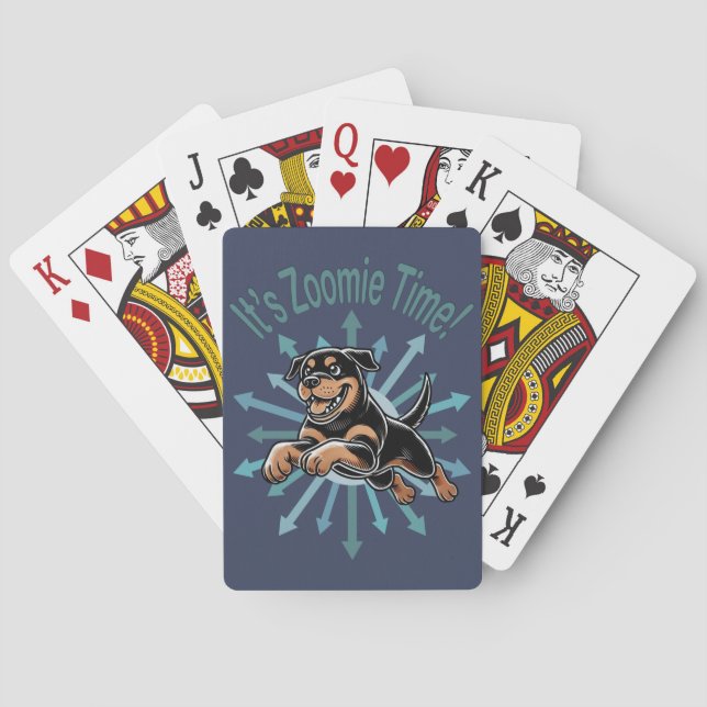 It’s Zoomie Time Rottweiler Playing Cards (Back)