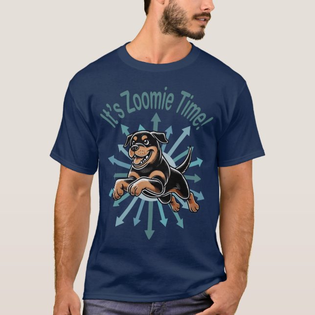 It’s Zoomie Time Rottweiler T-Shirt (Front)