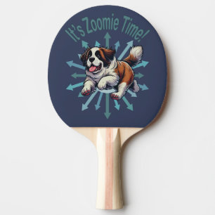 It’s Zoomie Time Saint Bernard Ping Pong Paddle