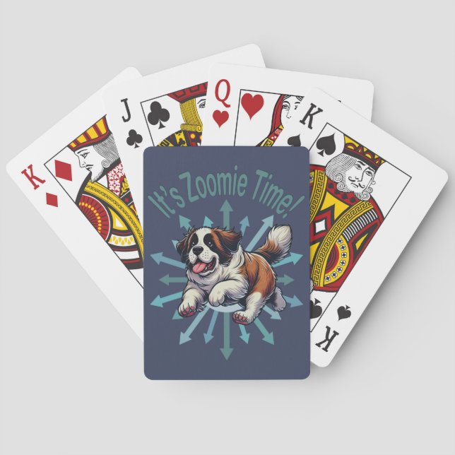 It’s Zoomie Time Saint Bernard Playing Cards (Back)