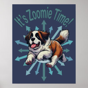It’s Zoomie Time Saint Bernard Poster