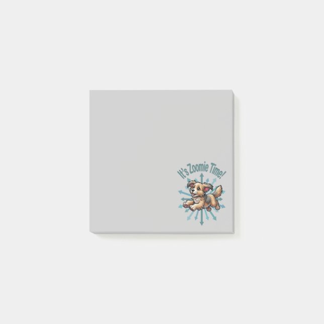 It’s Zoomie Time Small Mutt Post-it Notes (Front)