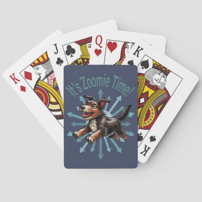 It’s Zoomie Time Terrier Mutt Playing Cards (Back)