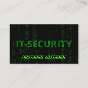 IT-Security cybercrime cybersecurity specialist Business Card