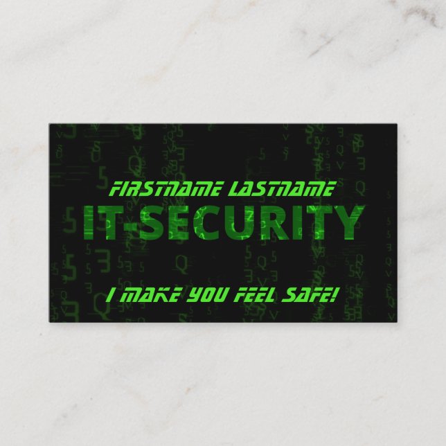 IT-Security cybercrime cybersecurity specialist Business Card (Front)