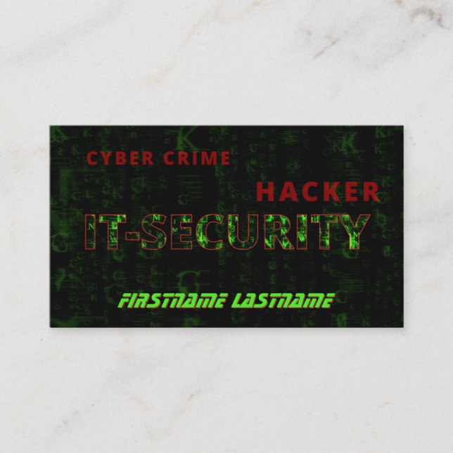 IT-Security cybercrime cybersecurity specialist Business Card (Front)