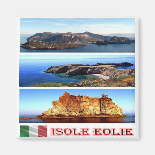 IT - Sicily - Isole Eolie - I Love - Collage Magnet