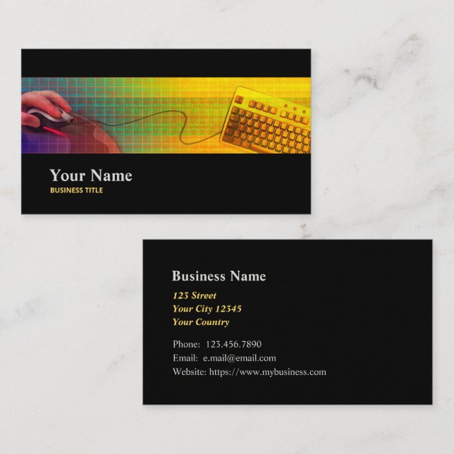 IT Specialist Programmer Coder Business Card (Front/Back)