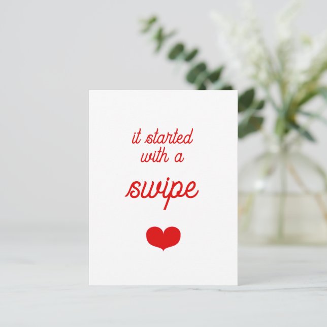 It started with a Swipe - Funny Love Quote Postcard (Standing Front)