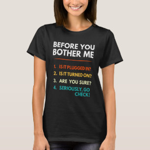 It Support Checklist Funny Office Computer Helpdes T-Shirt
