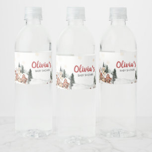 It Take a Village Winter Baby Shower Water Bottle Label