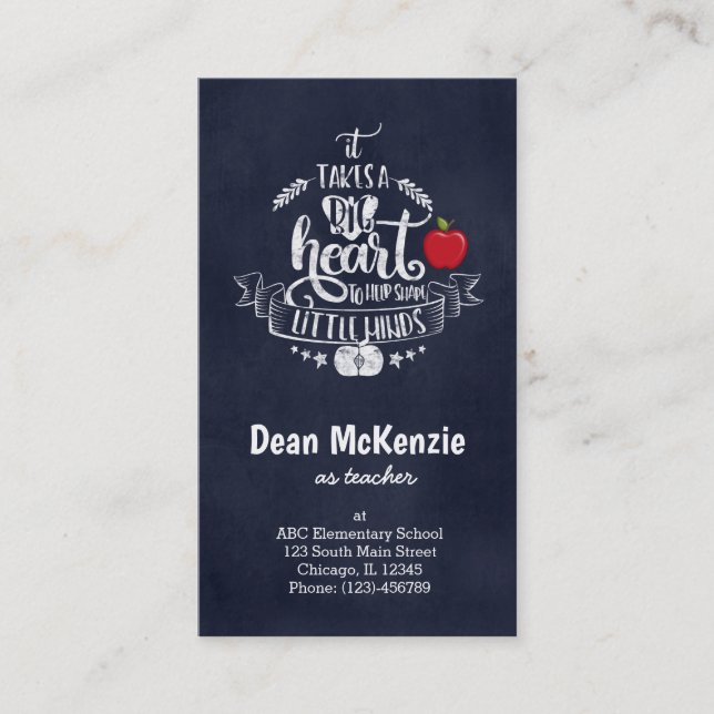 It takes a big heart business card (Front)