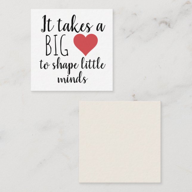 It Takes a Big Heart Teacher Appreciation Card (Front/Back)
