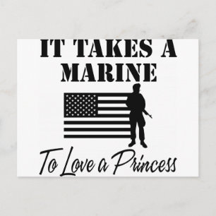 It Takes A Marine To Love A Princess Postcard