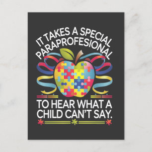 It Takes a Special Paraprofessional Autism Invitation Postcard