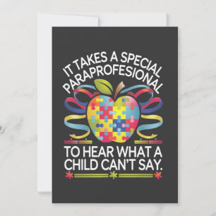 It Takes a Special Paraprofessional Autism Thank You Card