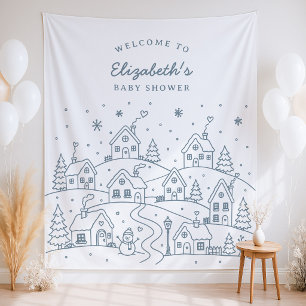 It Takes a Village Baby Shower Backdrop Tapestry