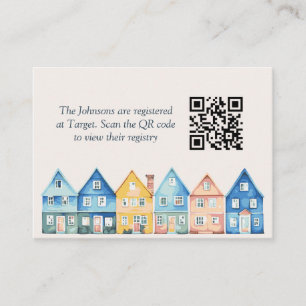 "It Takes a Village" Baby Shower Registry QR code Enclosure Card