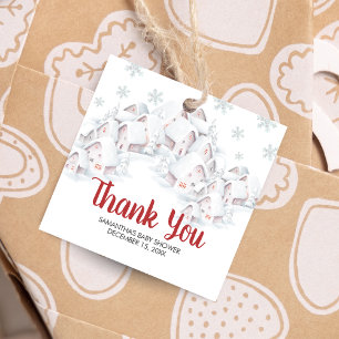 It Takes a Village Baby Shower Square Favour Tags