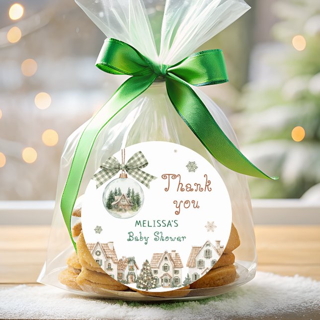 It Takes a Village Baby Shower Thank You  Classic Round Sticker (Creator Uploaded)