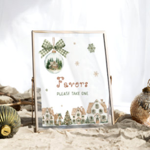 It Takes a Village Christmas Baby Shower Favours Poster
