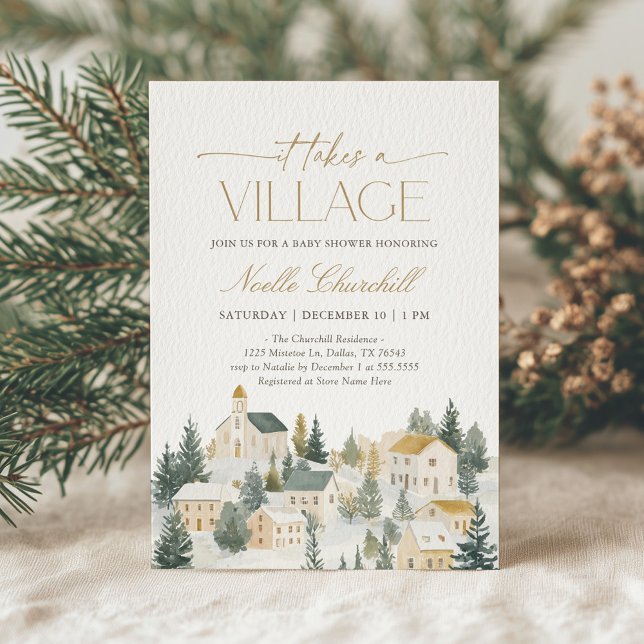 It Takes a Village Christmas Baby Shower Invitation (Creator Uploaded)