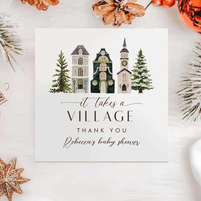 It Takes a Village Christmas Baby Shower Napkin (Creator Uploaded)