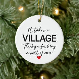 It Takes a Village Christmas Ornament, Thank You G Ceramic Ornament