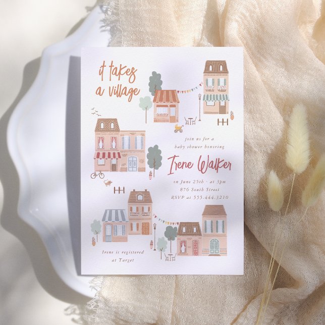 It Takes A Village Gender Neutral Baby Shower Invitation (Creator Uploaded)