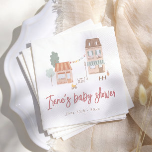 It Takes A Village Hand Drawn Baby Shower Napkin